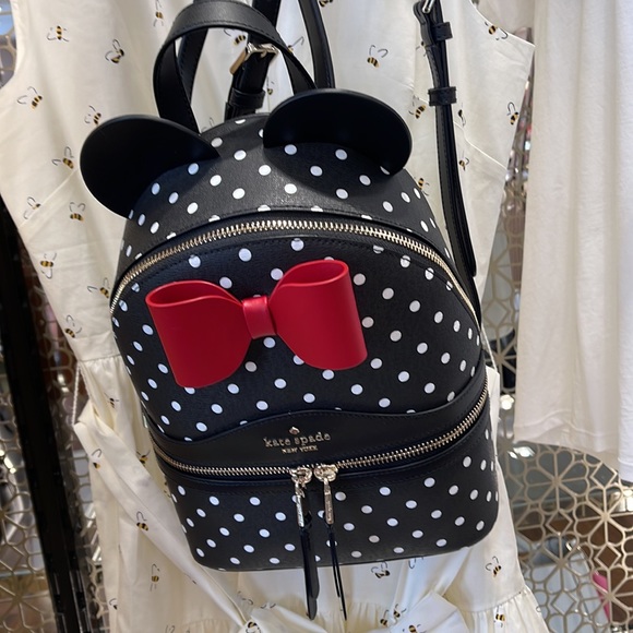 Kate Spade Disney X Kate Spade New York Minnie Dome Backpack Black Multi - Picture 14 of 16